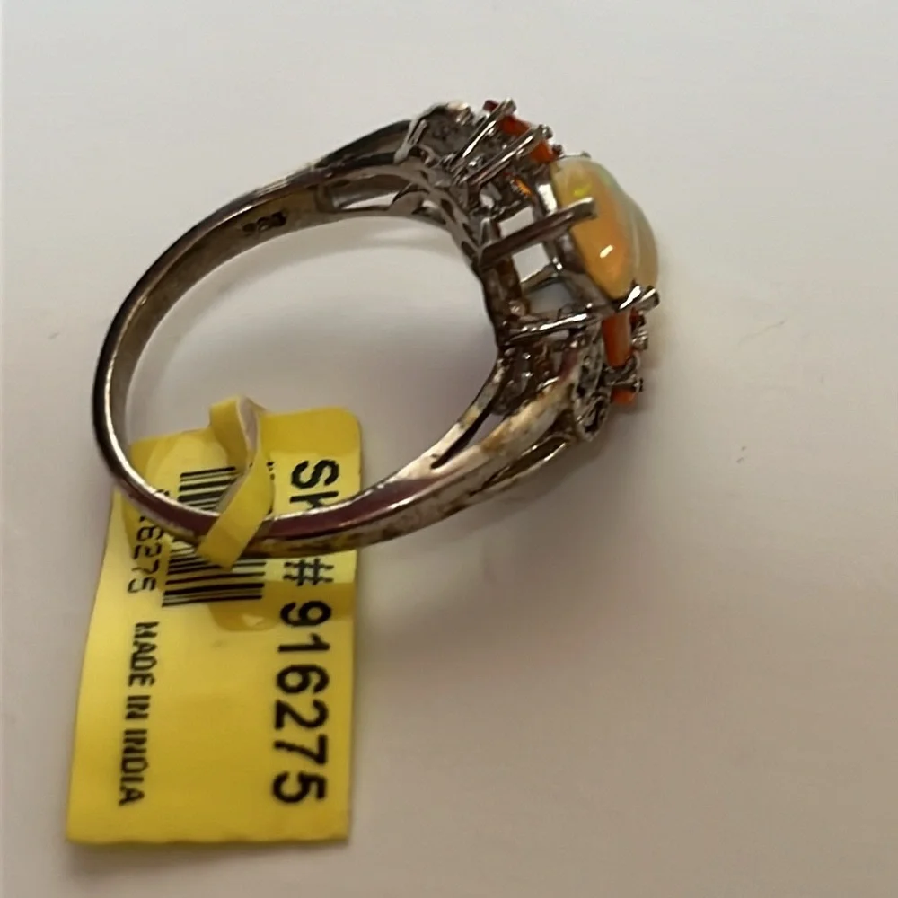 Sterling silver opal ring - Picture 4 of 9